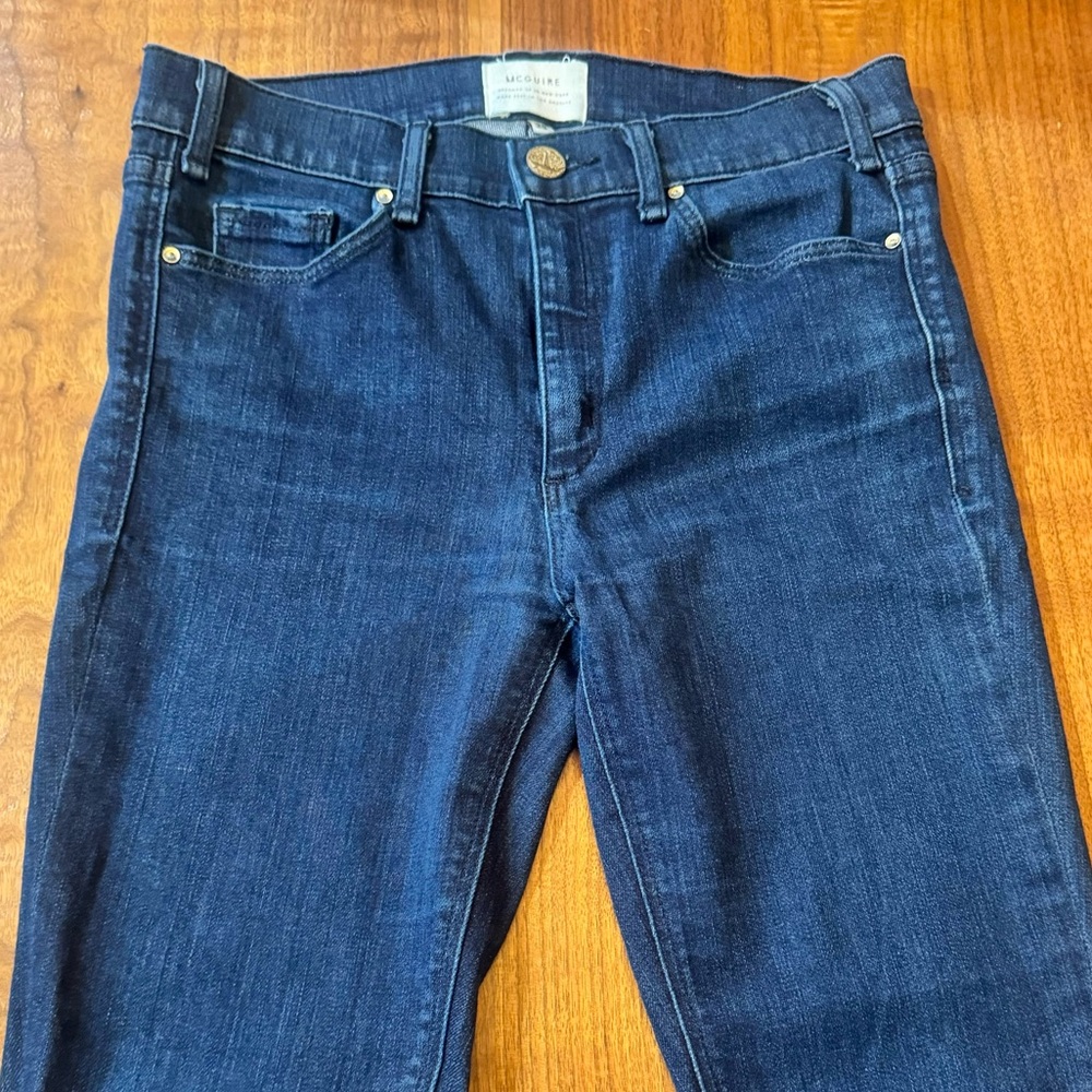 McGuire Raw Edge Hem High Rise Skinny Jeans in Dark Wash. Size Women’s 28 - Picture 6 of 17